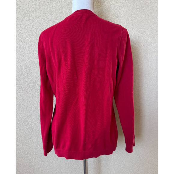 Vtg Tommy Hilfiger Graphic Polar Bear Red Pullover Sweater Top Sz L Large - Picture 3 of 10